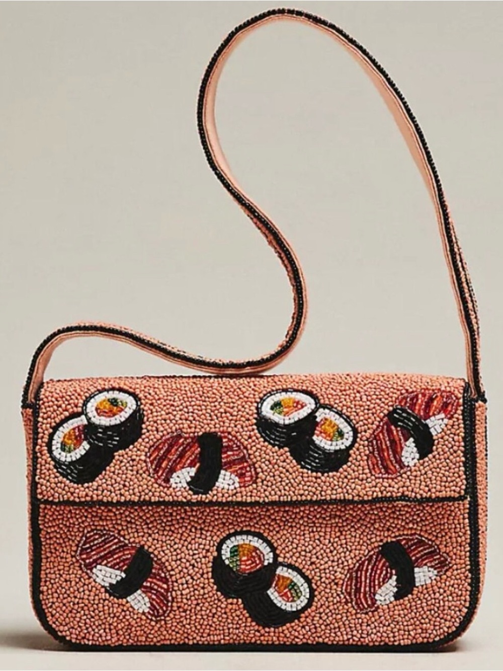 ANTHROPOLOGIE BEADED FIONA SHOULDER BAG "SUSHI " Food & Drink Edition VIRAL